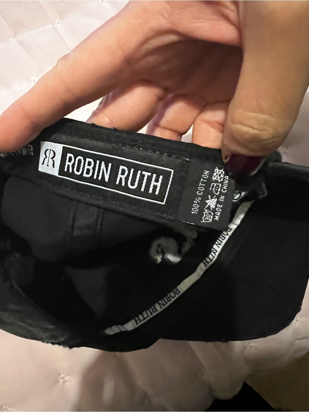 Robin Ruth Black 'TEXAS' Embroidered Baseball Cap - Picture 3 of 3
